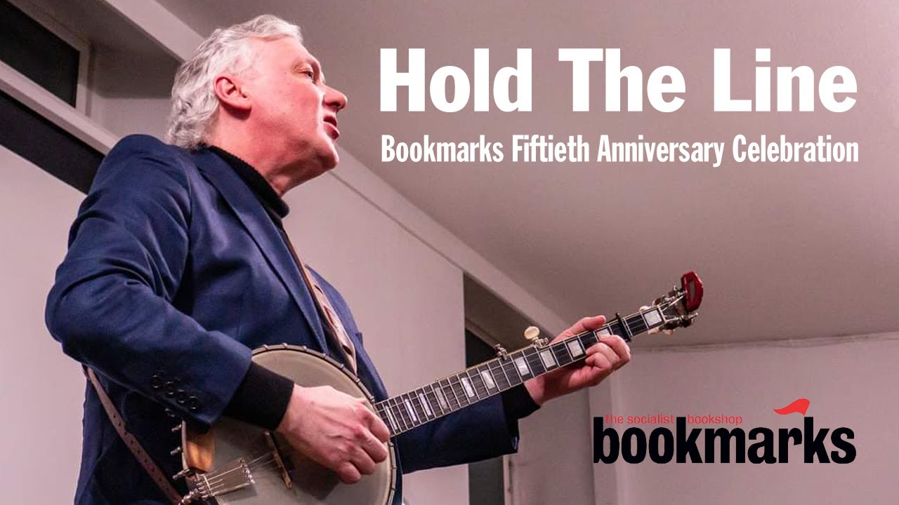 Hold the Line plus anti-fascist chants at the Bookmarks Fiftieth Anniversary Celebration